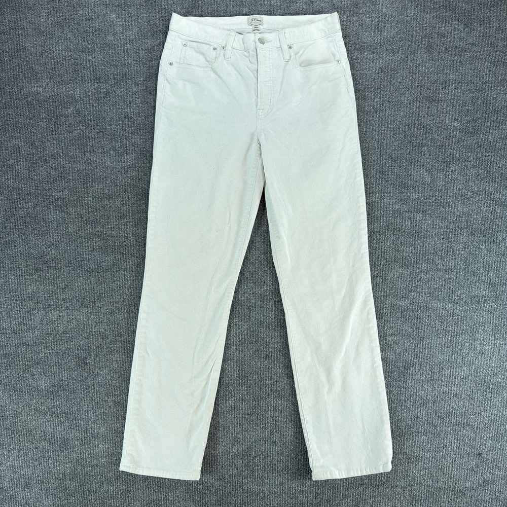 J.Crew Vintage Slim Straight Corduroy Pants Off White Cream 30T Tall Womens